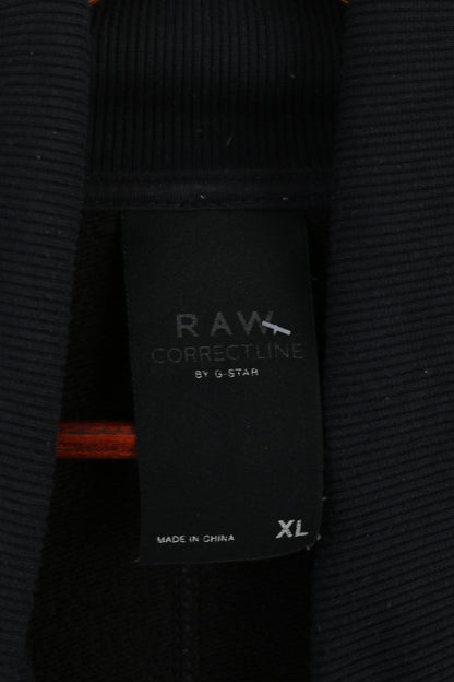 G-STAR RAW Homme XL Sweatshirt Marine Coton CL Philley Turtle Top à col boutonné