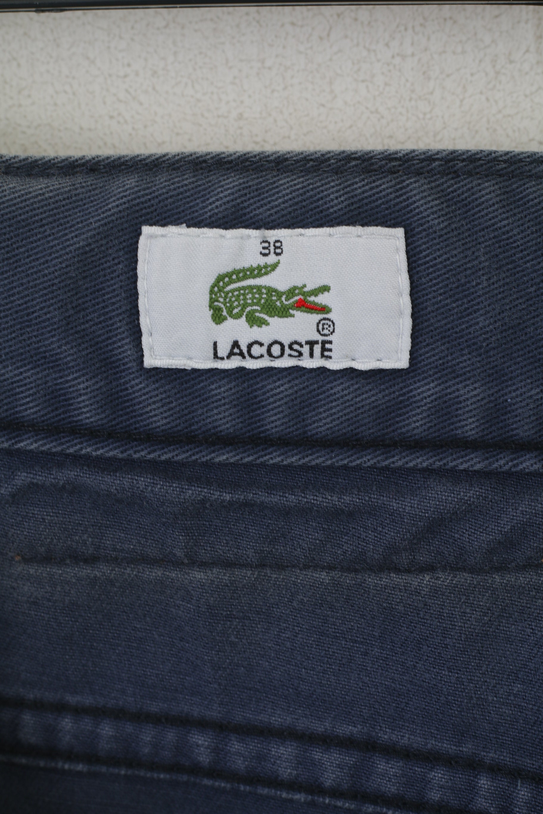 Lacoste Homme 30 38 Pantalon Bleu Coton Jambe Droite Confort Pantalon Classique