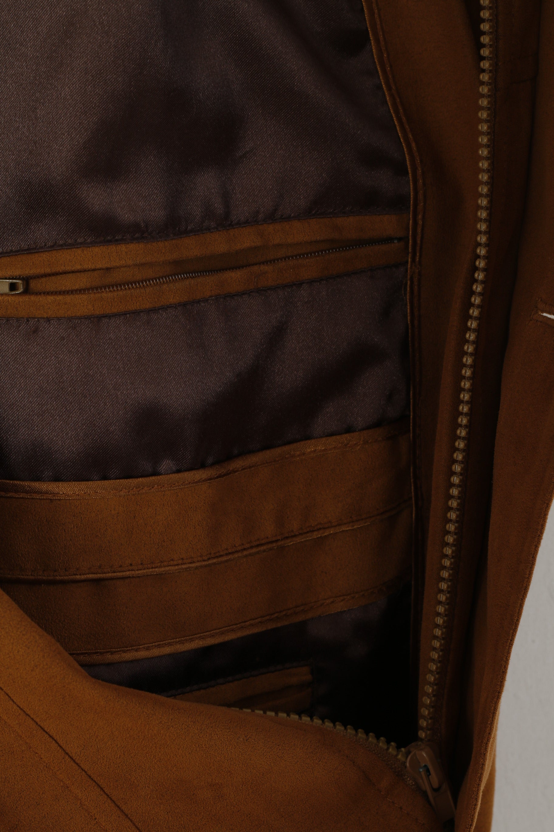 Giubbotto bomber Weatherguard da uomo L color cammello retrò morbido leggero con cerniera intera classico