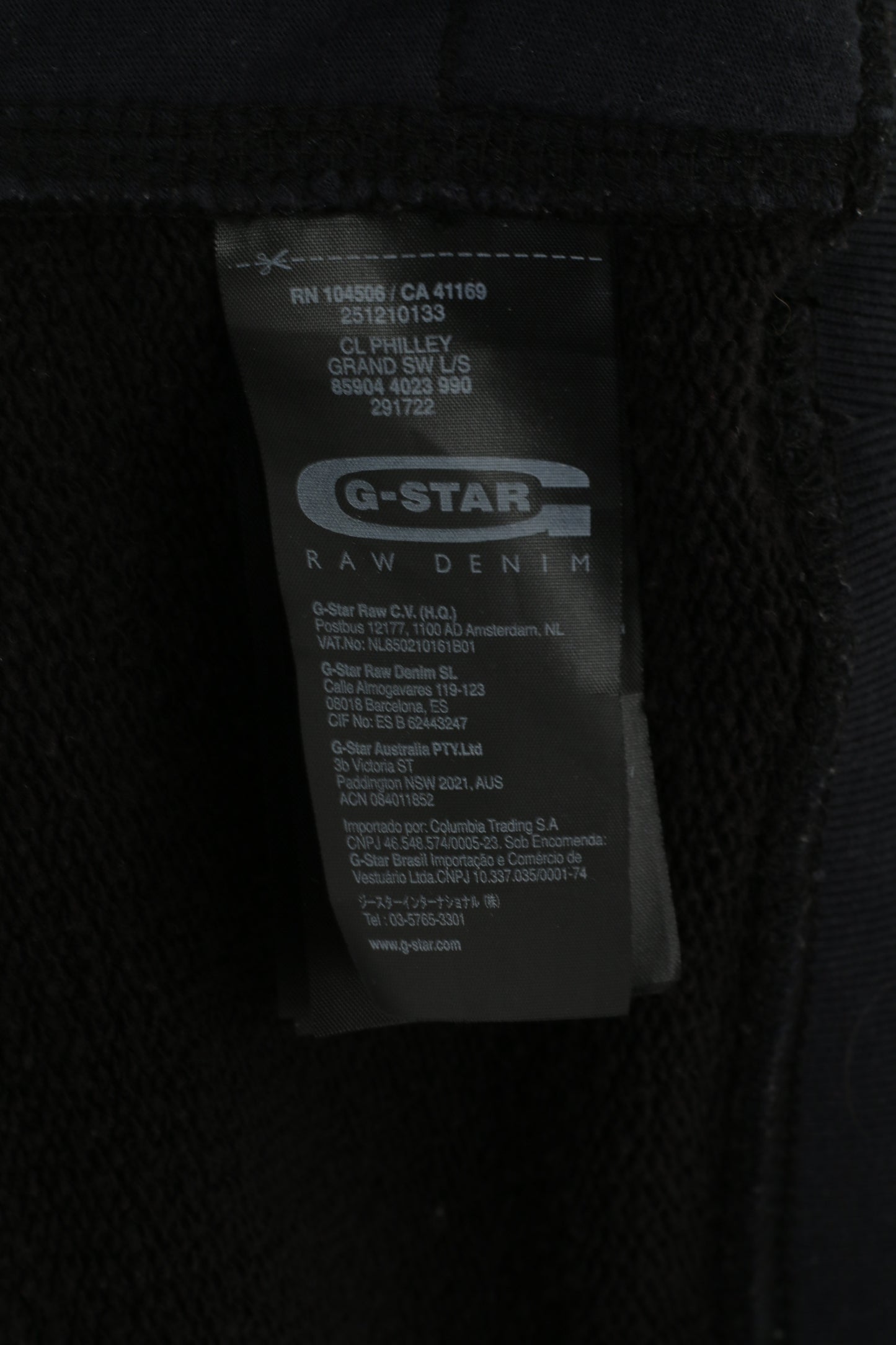 G-STAR RAW Men XL Sweatshirt Navy Cotton CL Philley Turtle Buttoned Neck Top