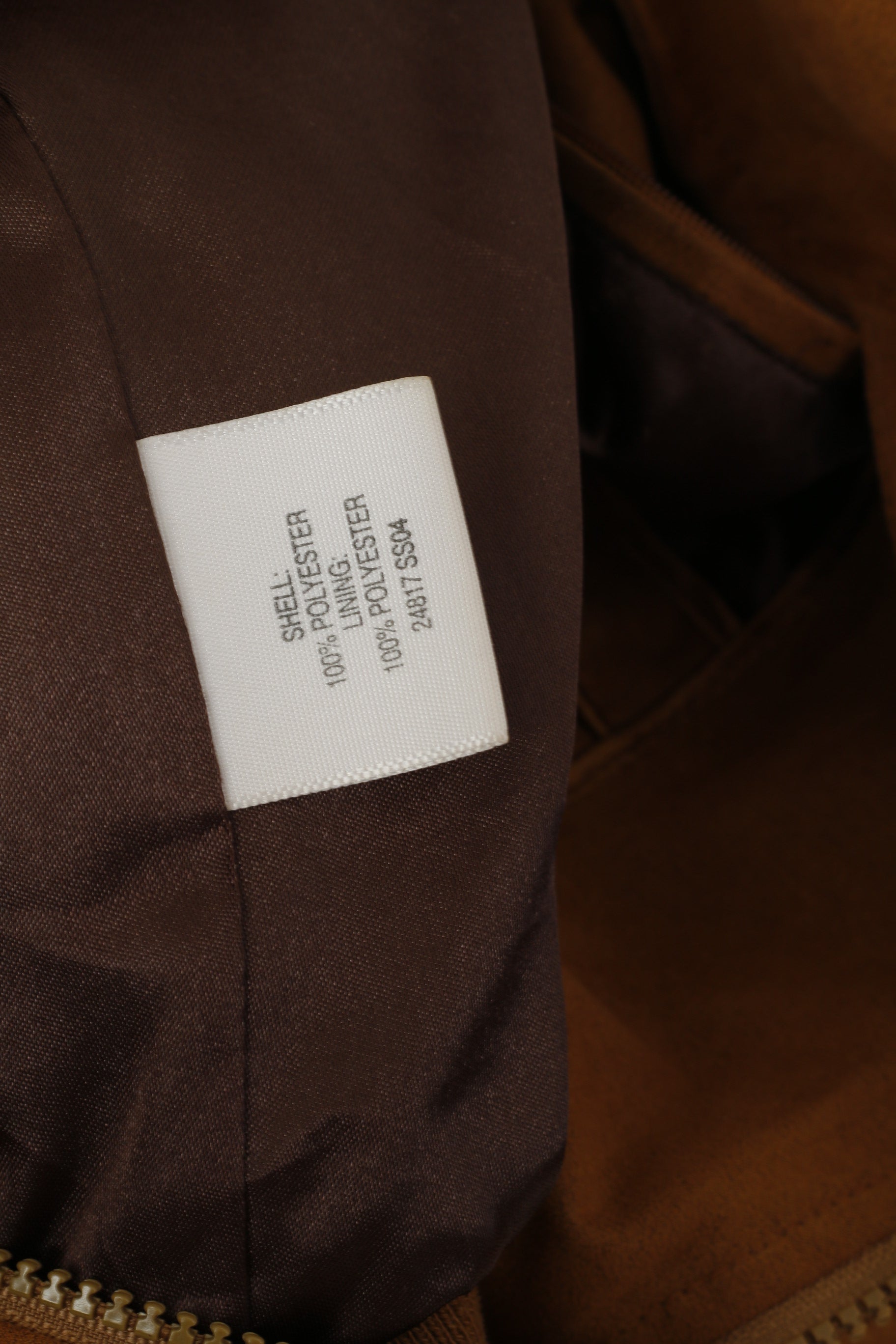 Giubbotto bomber Weatherguard da uomo L color cammello retrò morbido leggero con cerniera intera classico