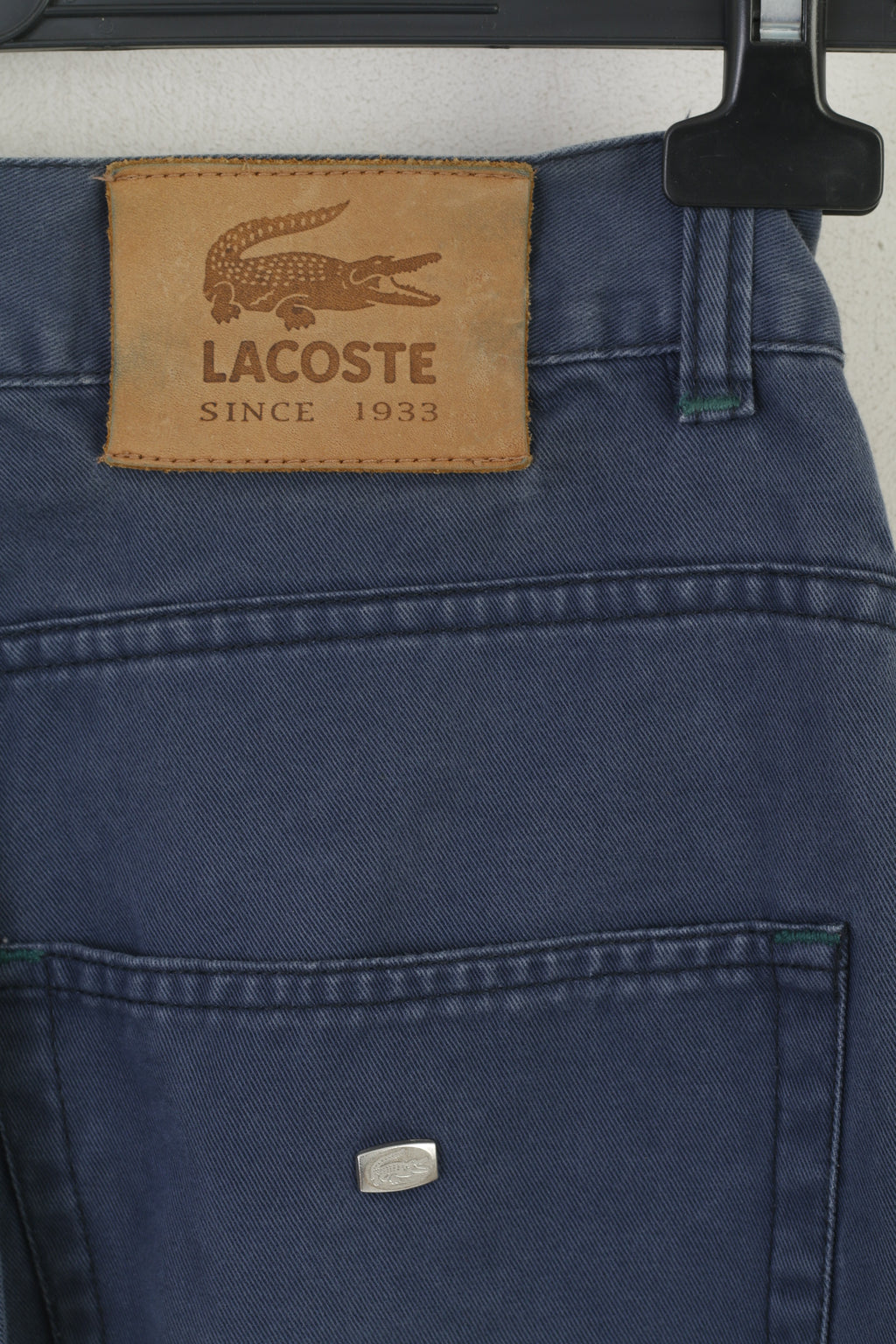 Lacoste Homme 30 38 Pantalon Bleu Coton Jambe Droite Confort Pantalon Classique