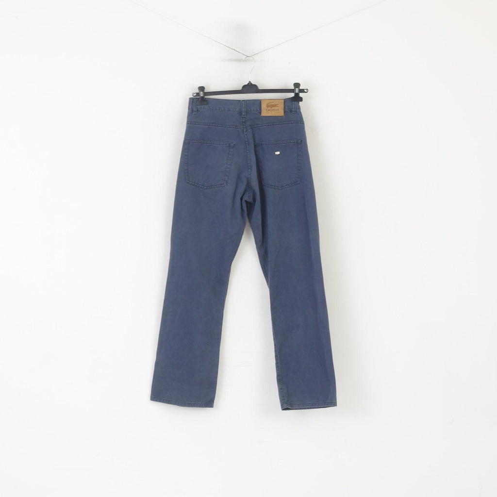 Lacoste Homme 30 38 Pantalon Bleu Coton Jambe Droite Confort Pantalon Classique
