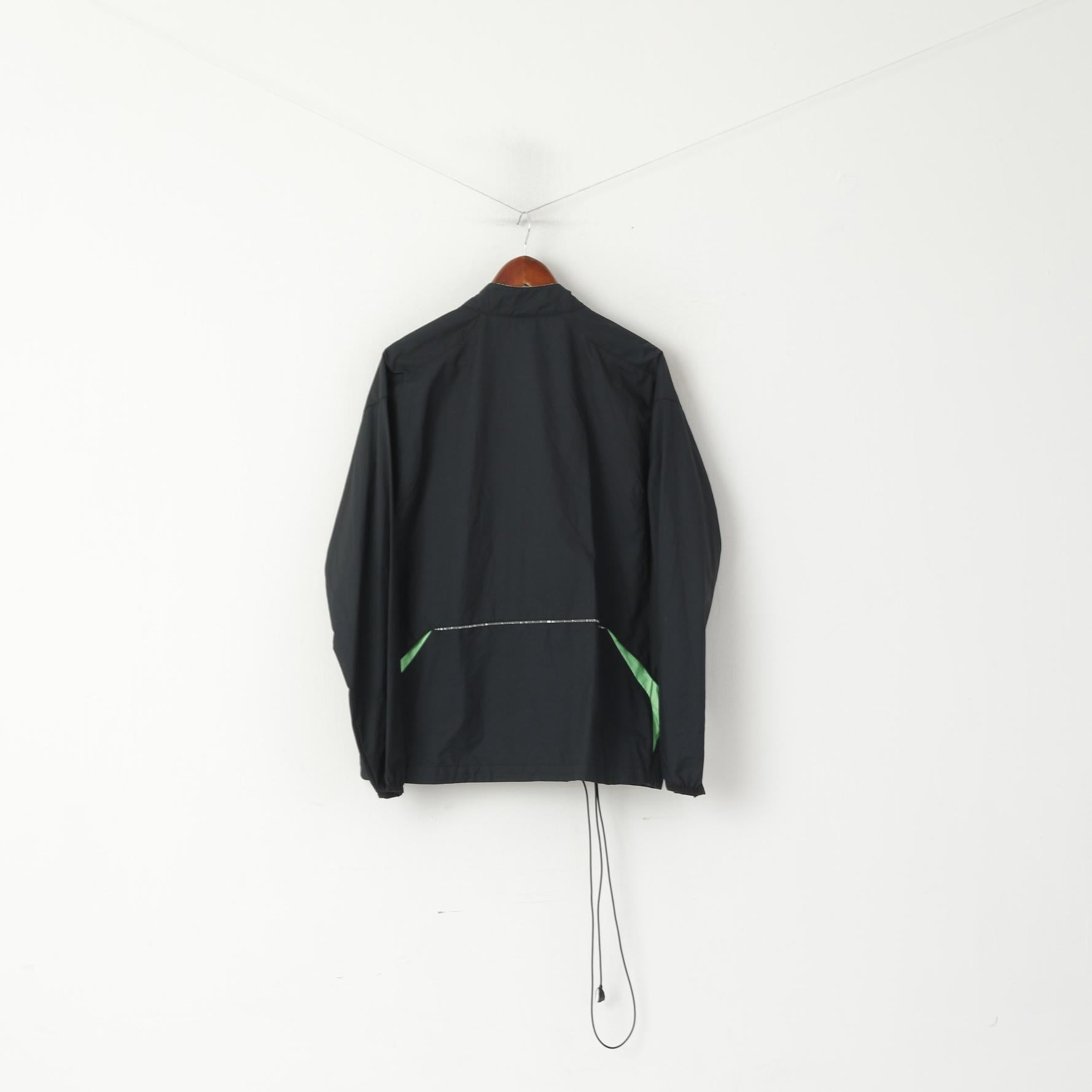 Giacca Nike Uomo L Nera Run Training Sport Leggera Cerniera intera Slim Fit Top riflettente