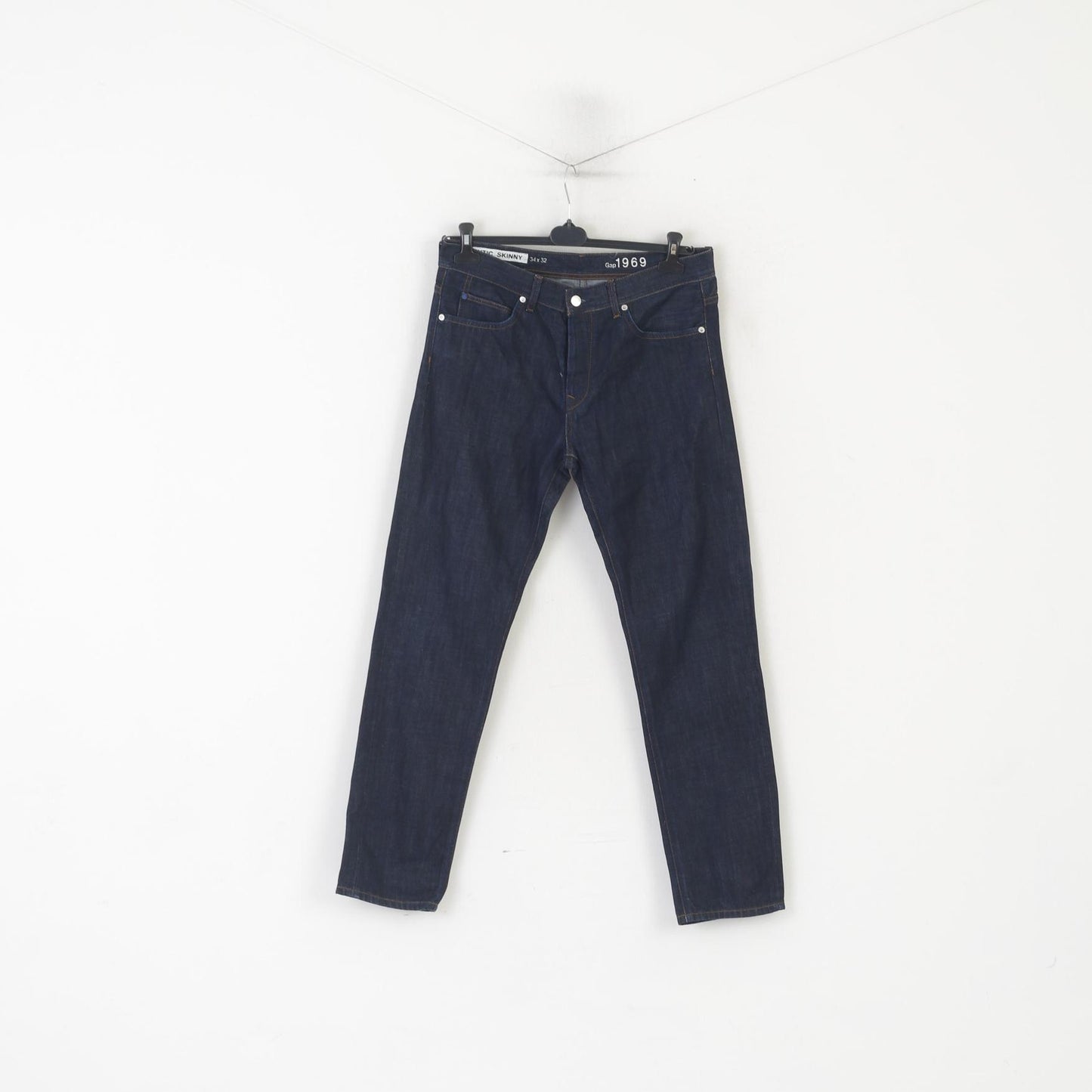 Gap Men 34 Jeans Trousers Navy Denim Cotton Authentic Skinny Pants