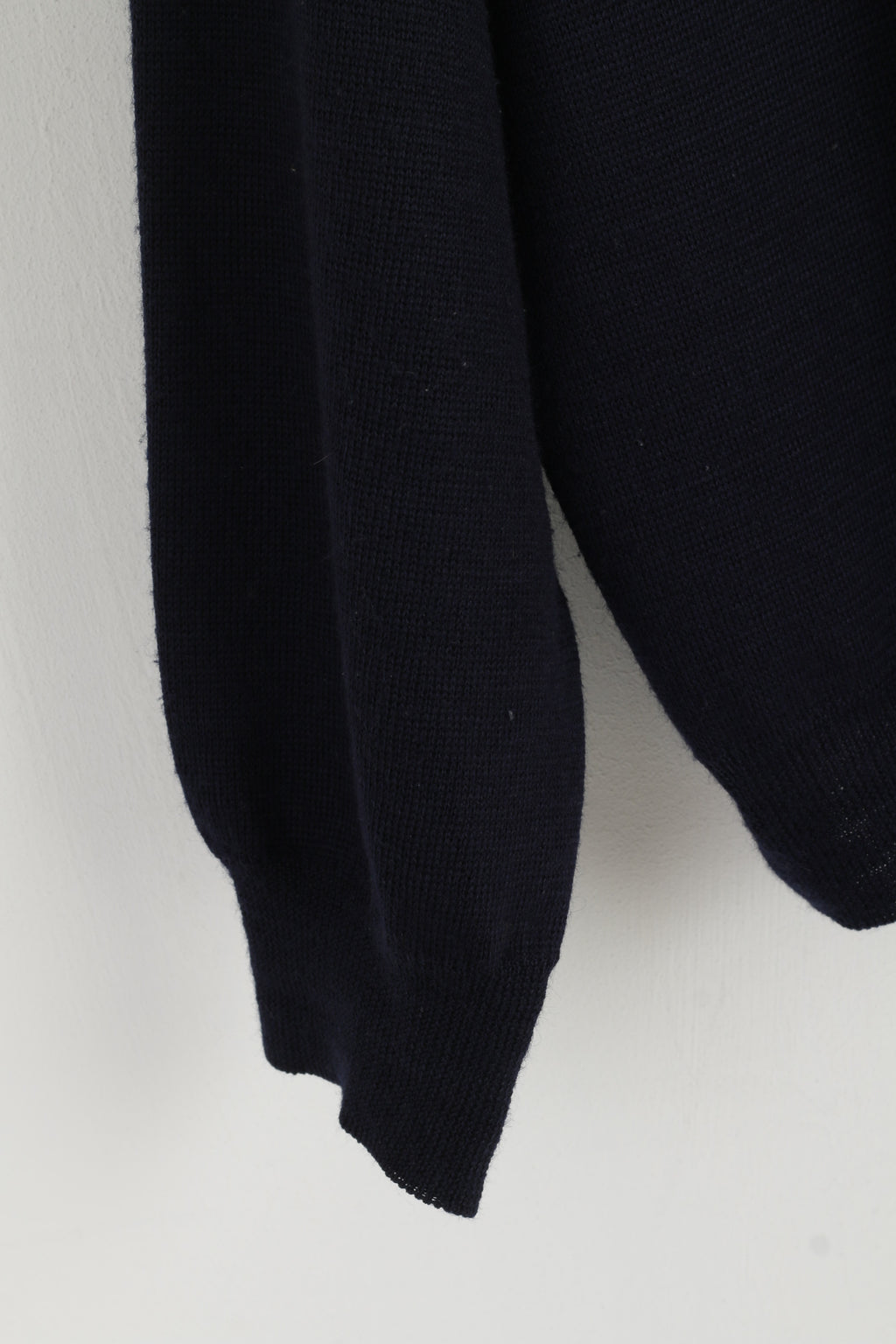 Clubmate Men 56 XXL Jumper Navy Wool Blend Retro V Neck Classic Sweater