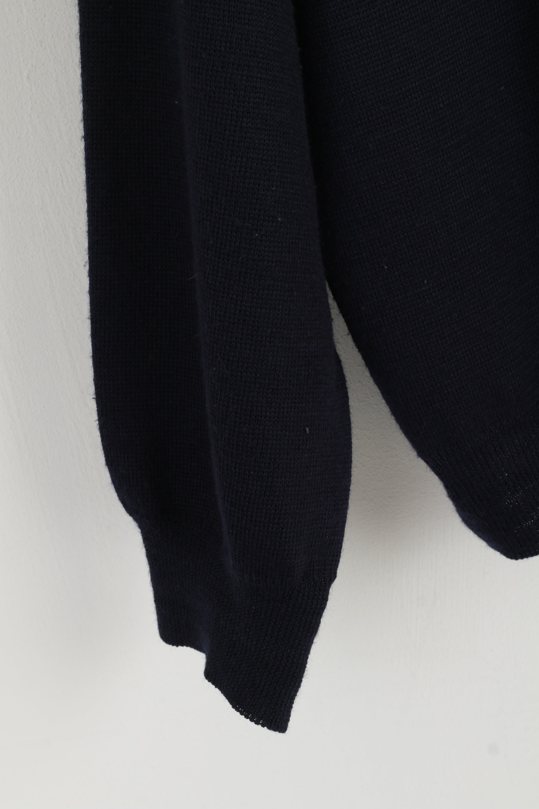 Clubmate Men 56 XXL Jumper Navy Wool Blend Retro V Neck Classic Sweater