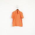 Le Frog Men M Casual Shirt Orange Cotton Durable Quality Short Sleeve Top