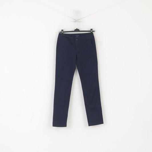 Tommy Hilfiger Women 2 S Trousers Navy Soft Cotton Chinos Casual Pants