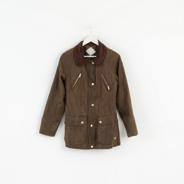 Giacca Blonde Heritage da donna 10 S Top militare in cotone con cerniera marrone