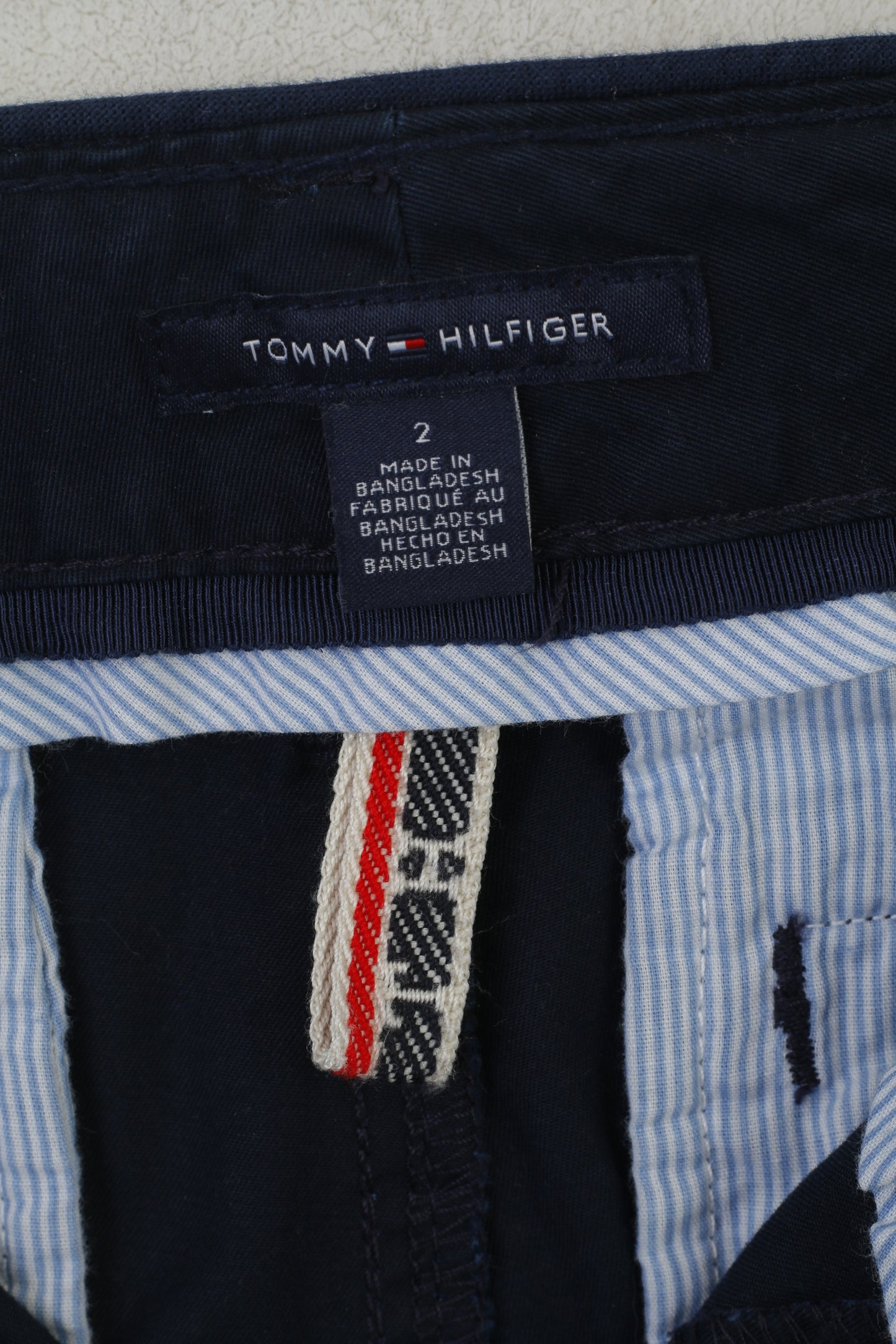 Tommy Hilfiger Women 2 S Trousers Navy Soft Cotton Chinos Casual Pants