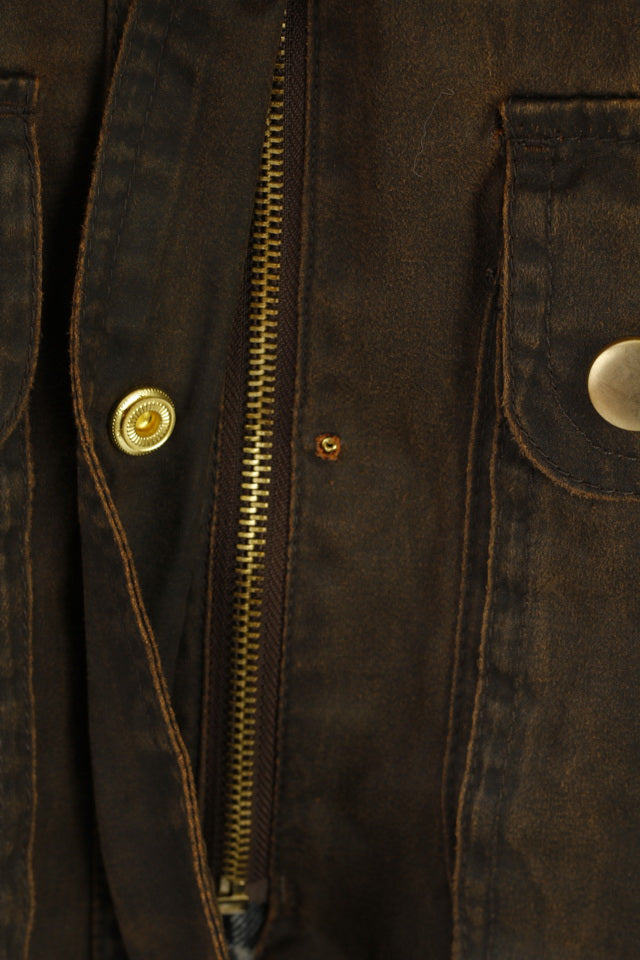 Giacca Blonde Heritage da donna 10 S Top militare in cotone con cerniera marrone