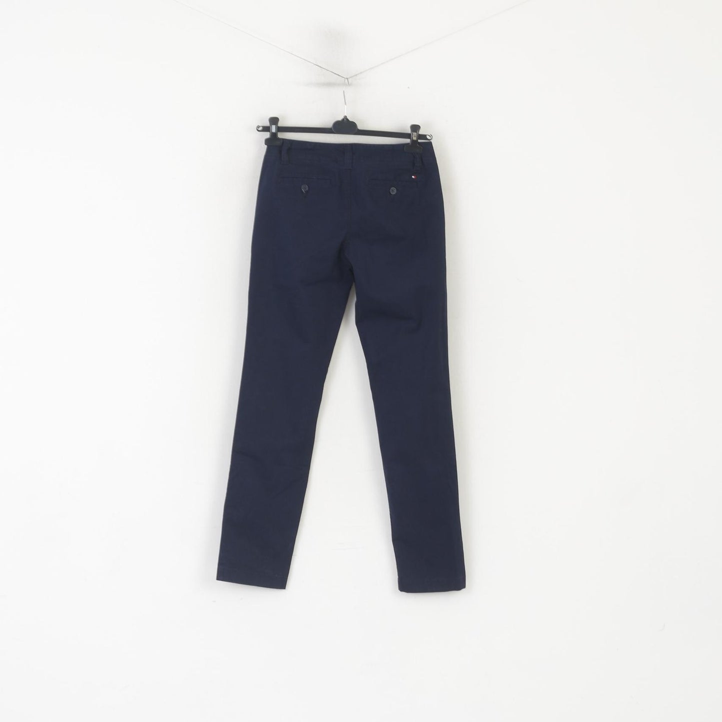 Tommy Hilfiger Pantalon 2 S pour femme Pantalon chino en coton doux bleu marine Pantalon décontracté