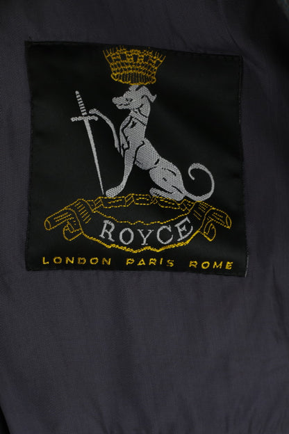 Royce Men 52 Blazer Giacca vintage monopetto in misto lana a righe grigie