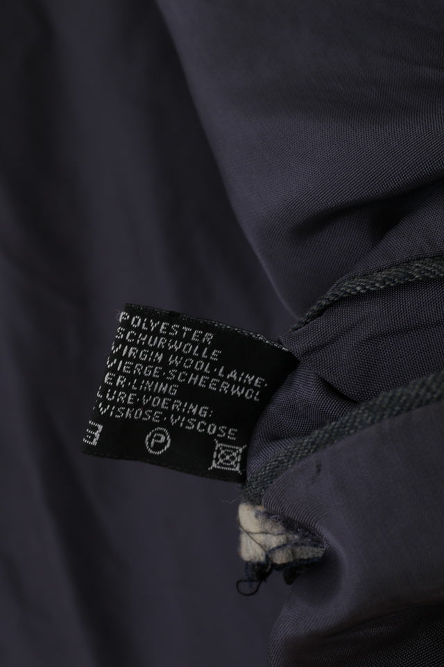 Royce Men 52 Blazer Gris Rayé Laine Mélange Veste Vintage à Simple Boutonnage