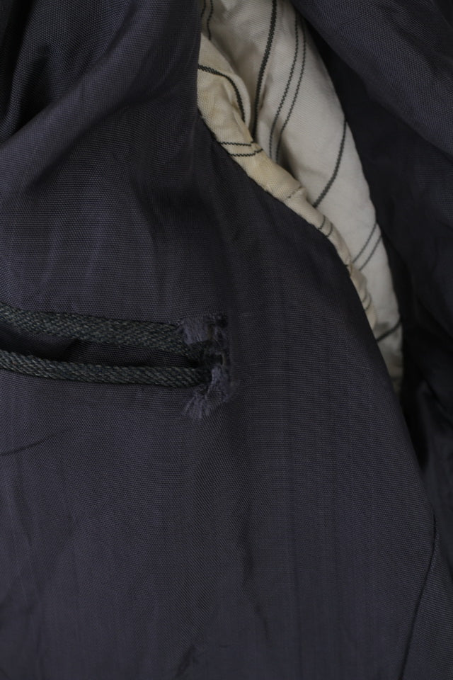 Royce Men 52 Blazer Gris Rayé Laine Mélange Veste Vintage à Simple Boutonnage