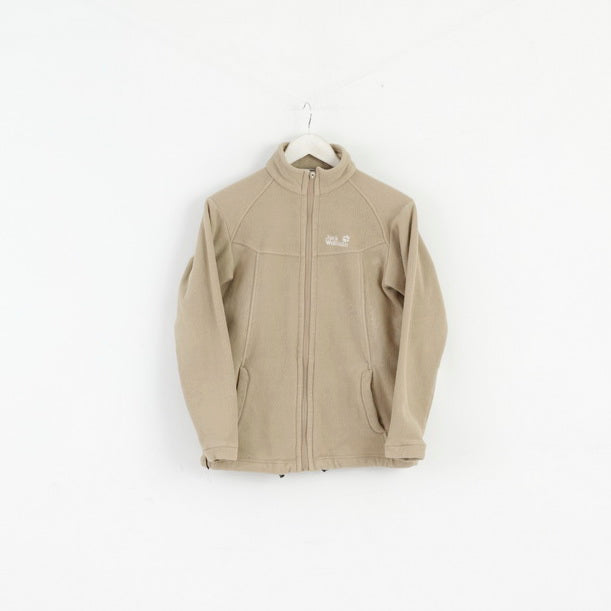 Jack Wolfskin Femmes 40 M Fleece Top Beige Zip Up Nanuk Veste De Randonnée