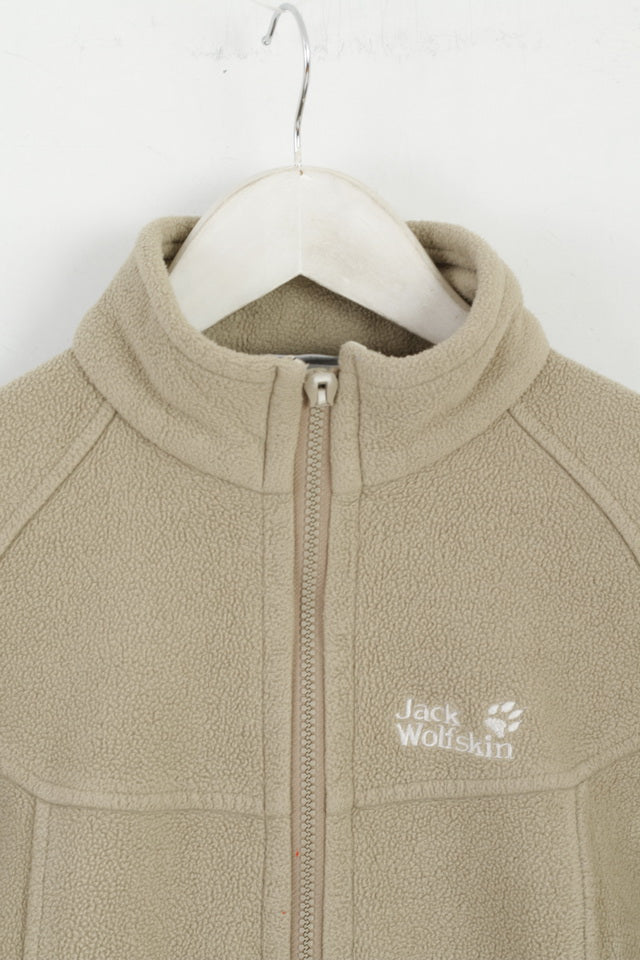 Jack Wolfskin Femmes 40 M Fleece Top Beige Zip Up Nanuk Veste De Randonnée