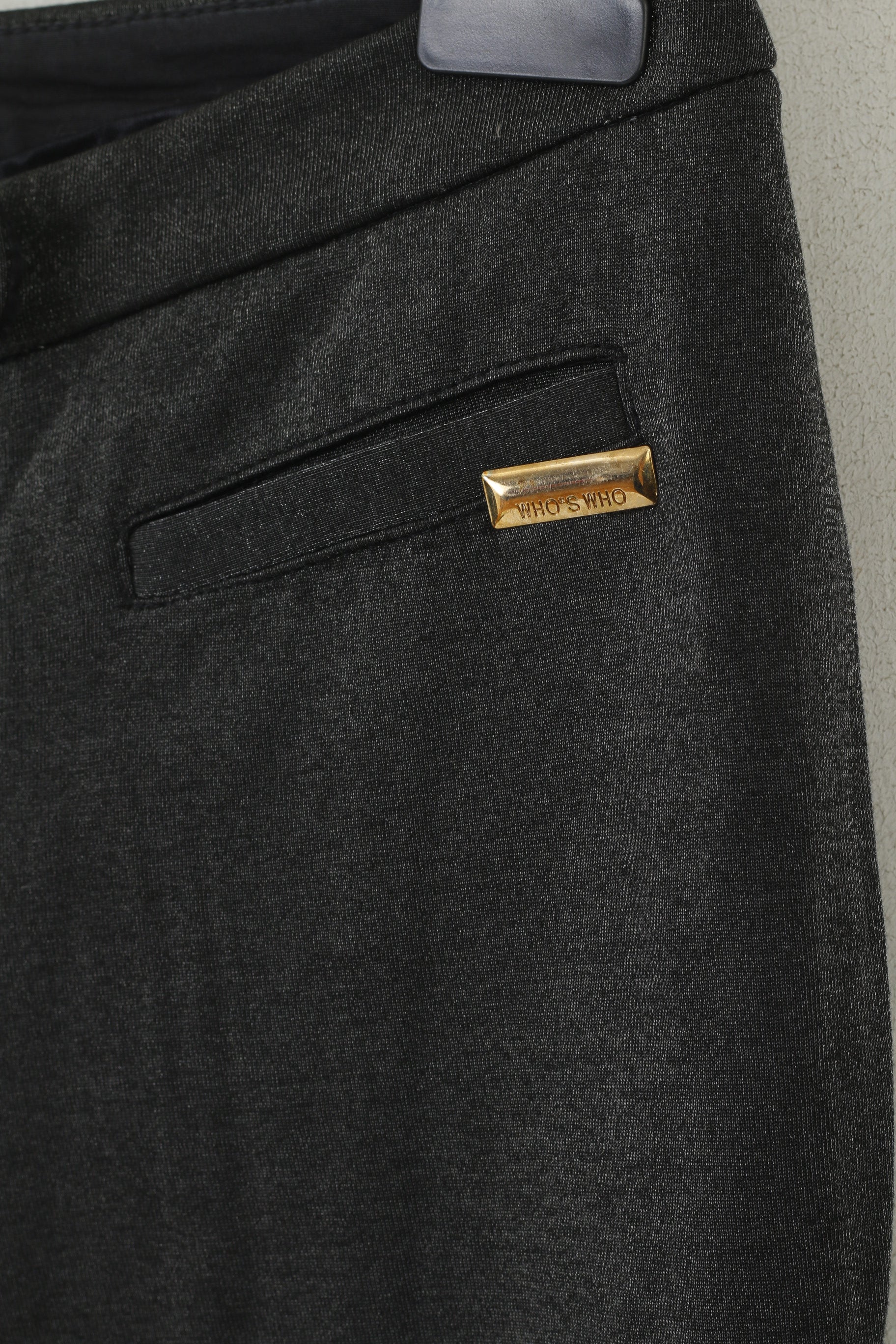 Who*S Who Women 44 S Trousers Silver Shiny Leggings Cotton Blend Italy Pants