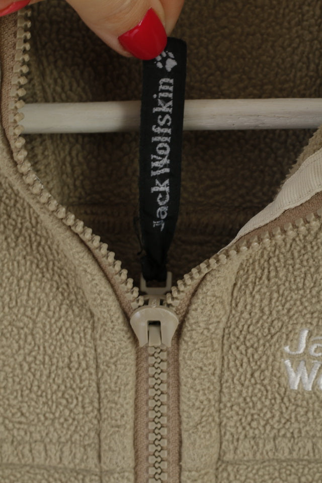 Jack Wolfskin Femmes 40 M Fleece Top Beige Zip Up Nanuk Veste De Randonnée