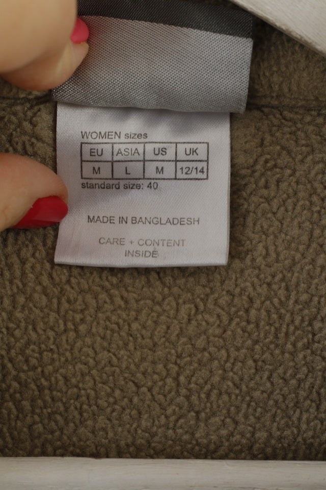 Jack Wolfskin Femmes 40 M Fleece Top Beige Zip Up Nanuk Veste De Randonnée