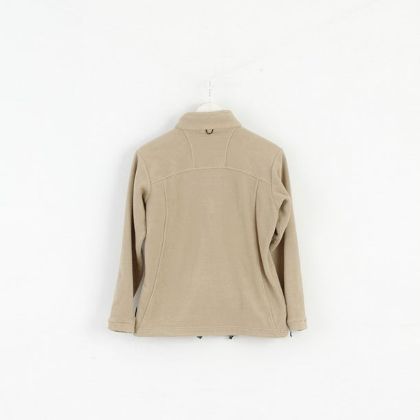Jack Wolfskin Femmes 40 M Fleece Top Beige Zip Up Nanuk Veste De Randonnée