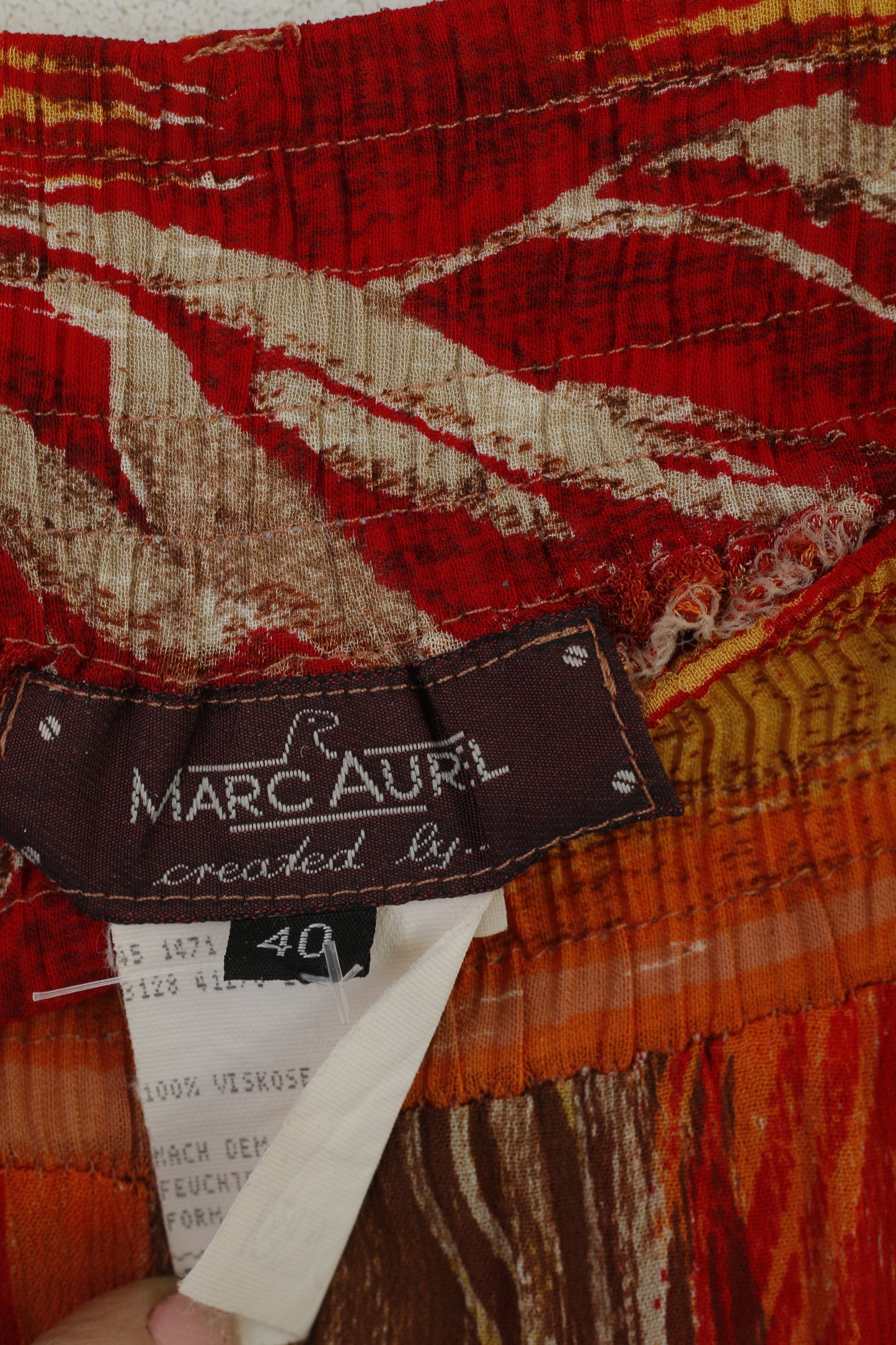 Marc Aurel Pantaloni Harem da donna anni '40 Pantaloni traslucidi in viscosa vintage arancione