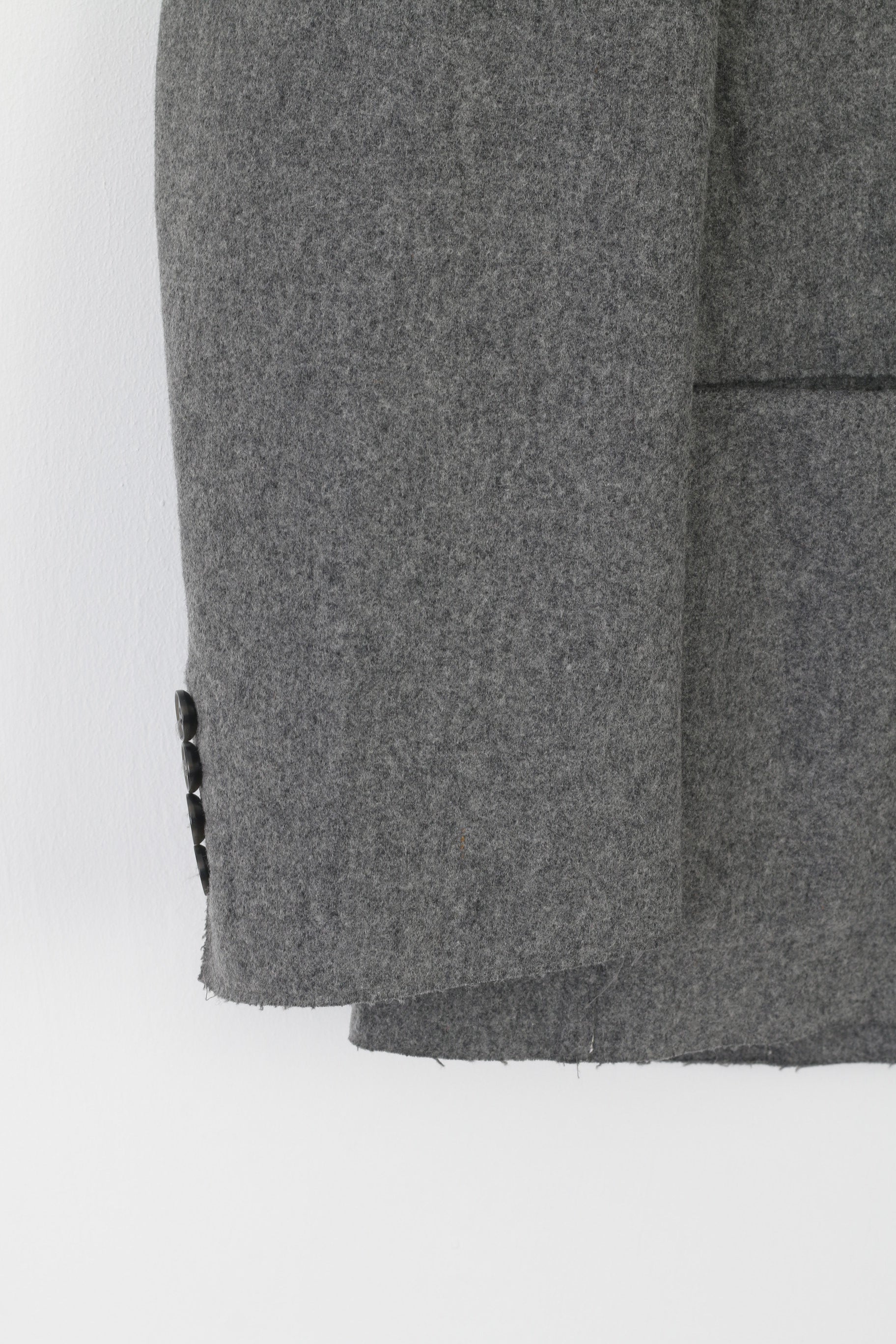 Yves Gererd Men 52 42 Blazer Gray Wool Nylon Blend Vintage Single Breasted Jacket