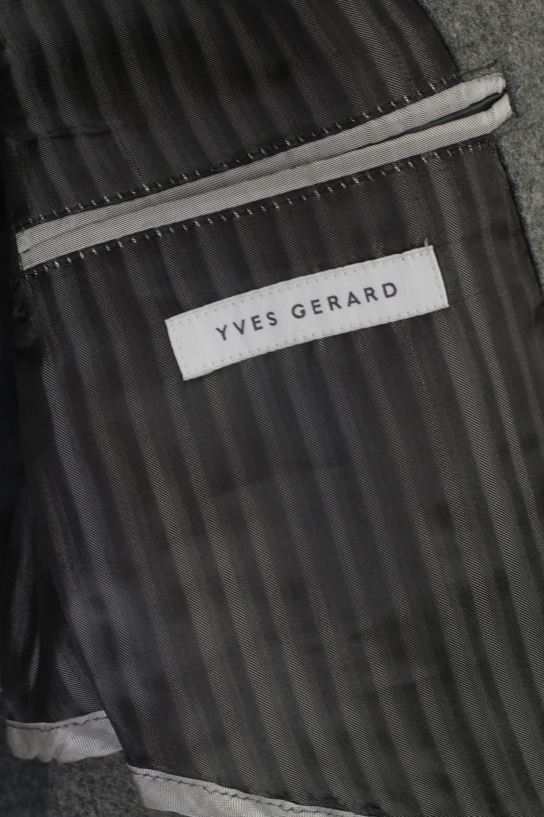 Yves Gererd Men 52 42 Blazer Gray Wool Nylon Blend Vintage Single Breasted Jacket