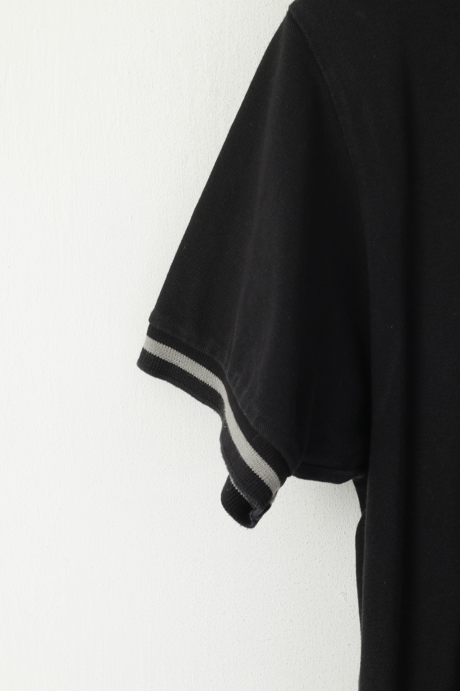 Champion Men S Polo Shirt Black Cotton Collared  Short Sleeve Sport Top