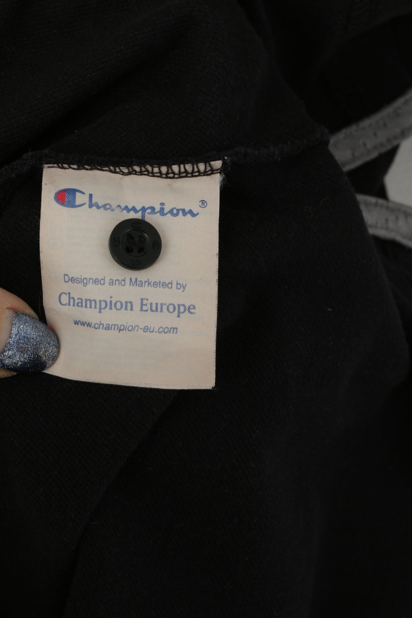 Polo Champion da uomo, top sportivo a maniche corte con colletto in cotone nero
