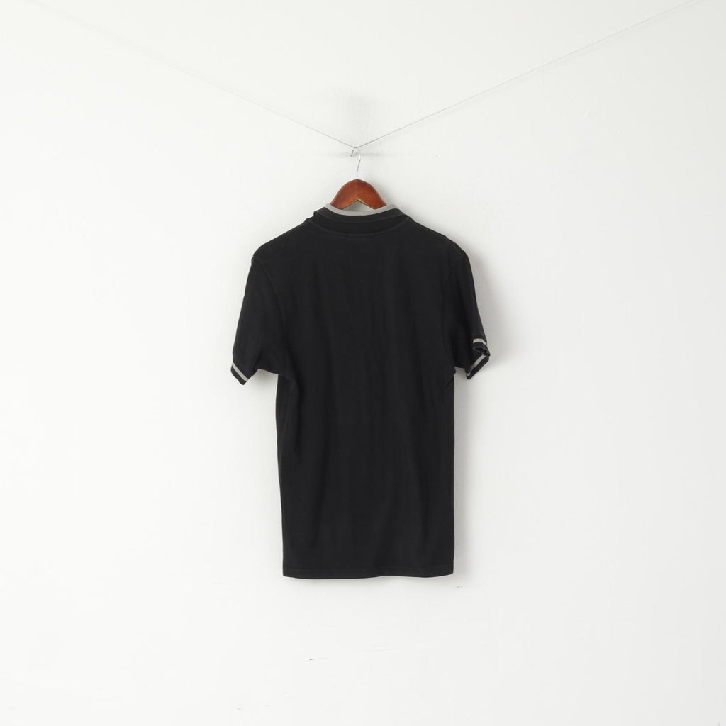 Champion Men S Polo Shirt Black Cotton Collared  Short Sleeve Sport Top