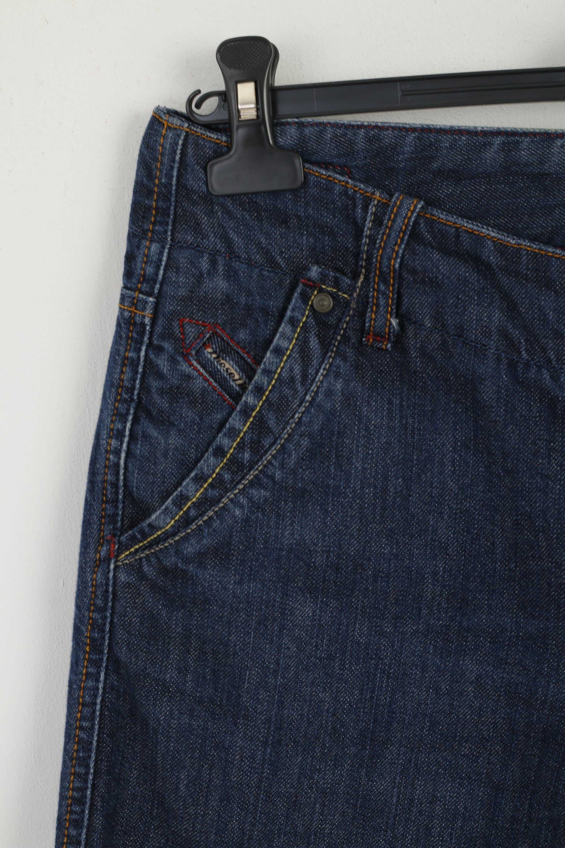 Diesel Industry – short 32 en Denim bleu marine pour femme, taille basse, en coton, été