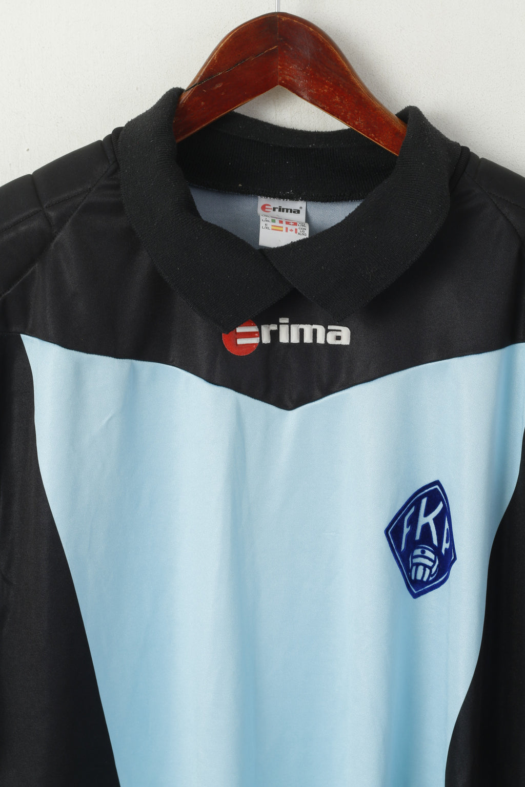 Erima Homme L/XL Polo Bleu Vintage Gardien Football Sport FKP #1 Haut