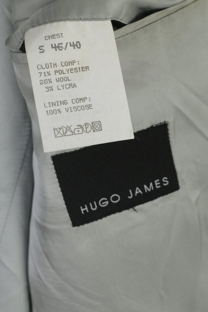 Hugo James Uomo 46 Blazer Top monopetto in misto lana lucida a righe nere