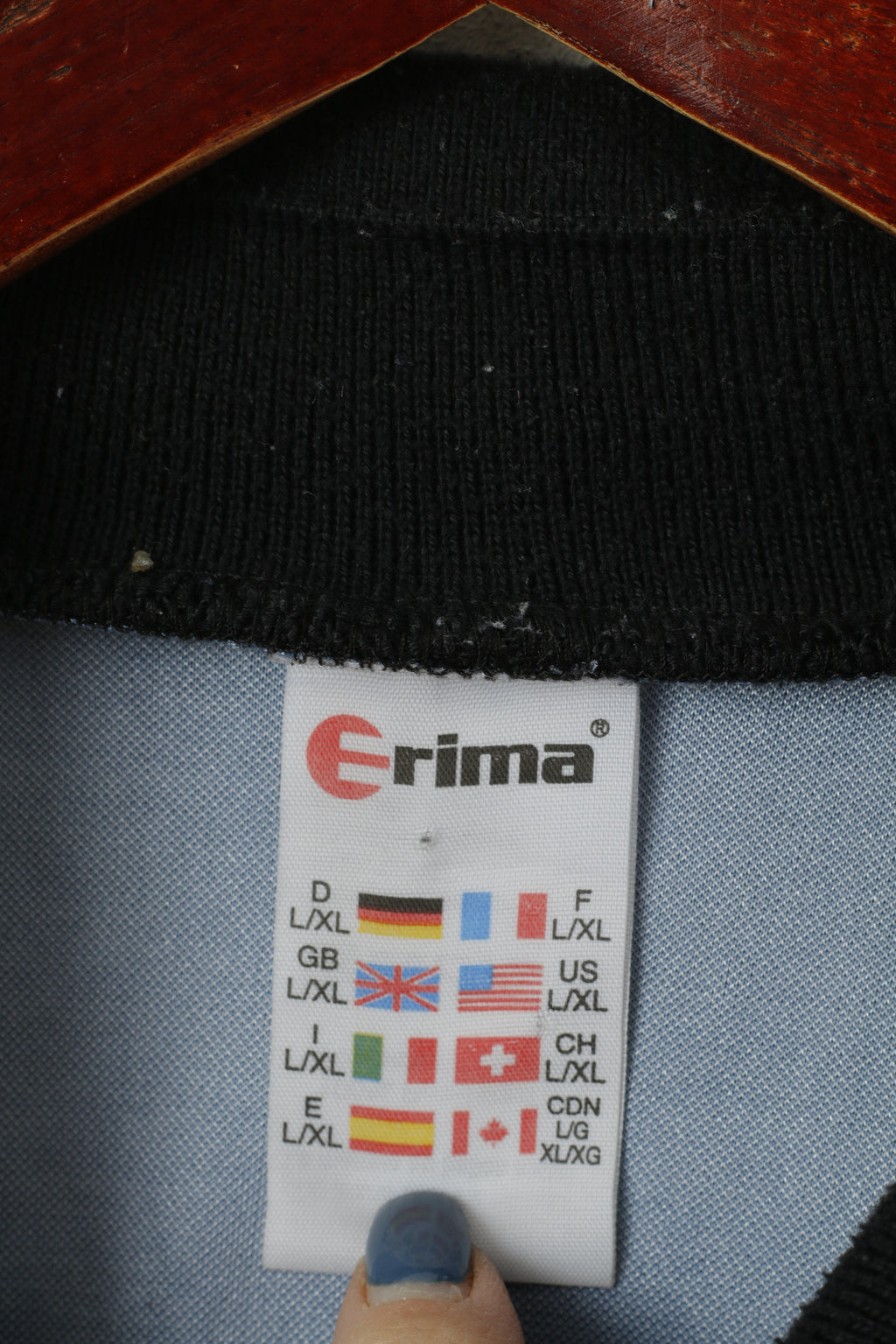 Erima Homme L/XL Polo Bleu Vintage Gardien Football Sport FKP #1 Haut