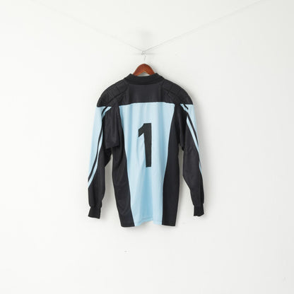 Erima Men L/XL Polo Shirt Blue Vintage Goalkeeper Football Sport FKP #1 Top