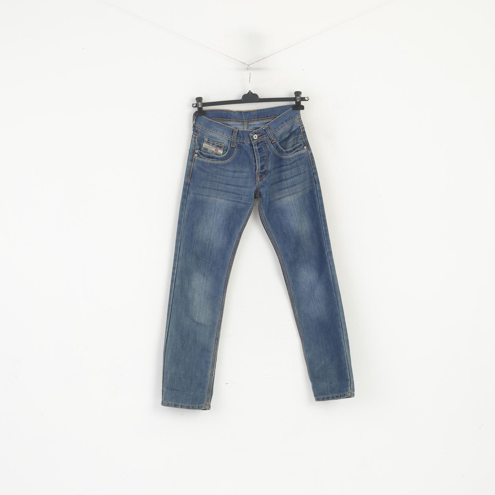 Diesel Industry Donna 27 Pantaloni Jeans Pantaloni dritti classici in cotone denim blu scuro