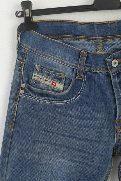 Diesel Industry Women 27 Jeans Trousers Navy Denim Cotton Classic Straight Pants