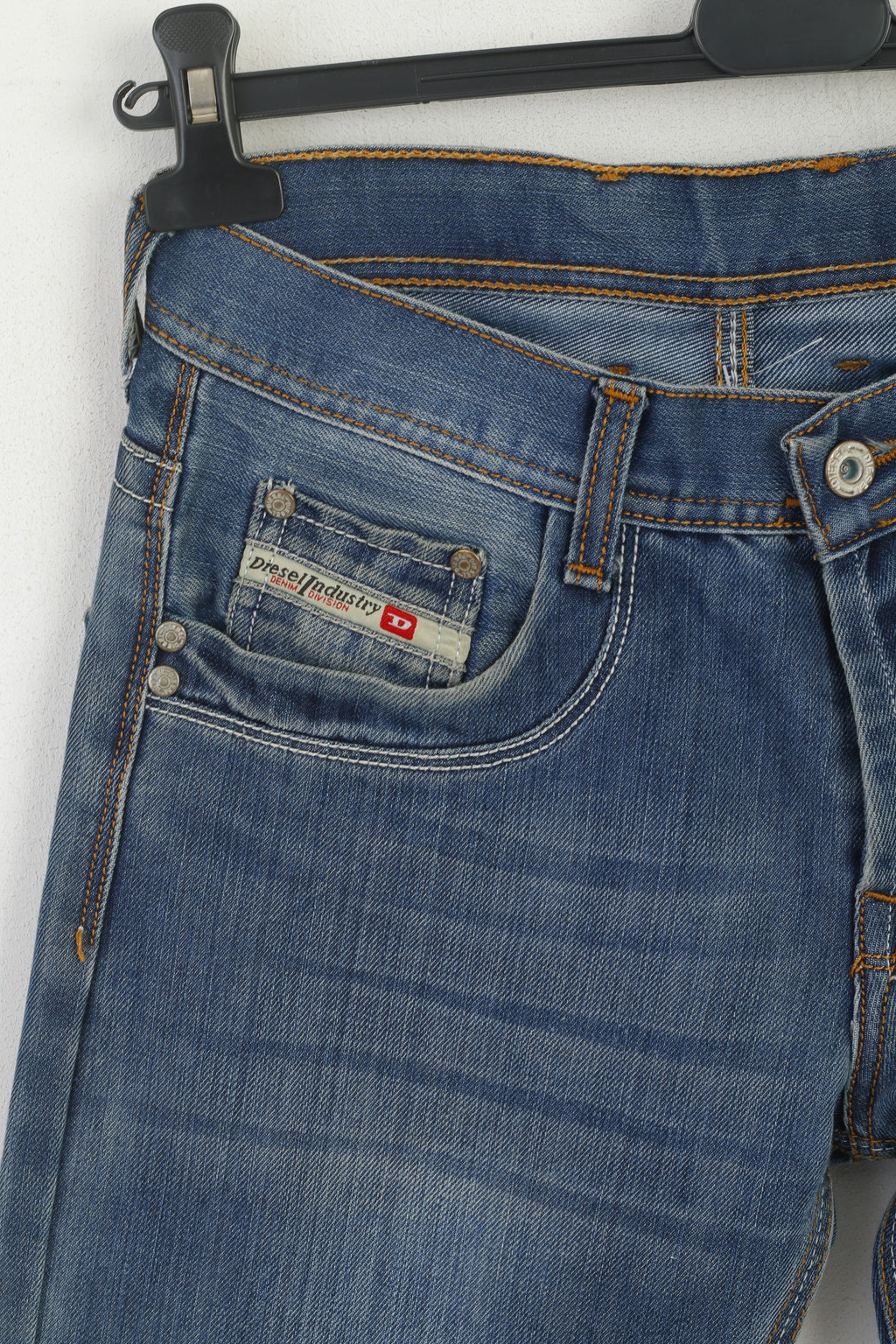 Diesel Industry Donna 27 Pantaloni Jeans Pantaloni dritti classici in cotone denim blu scuro