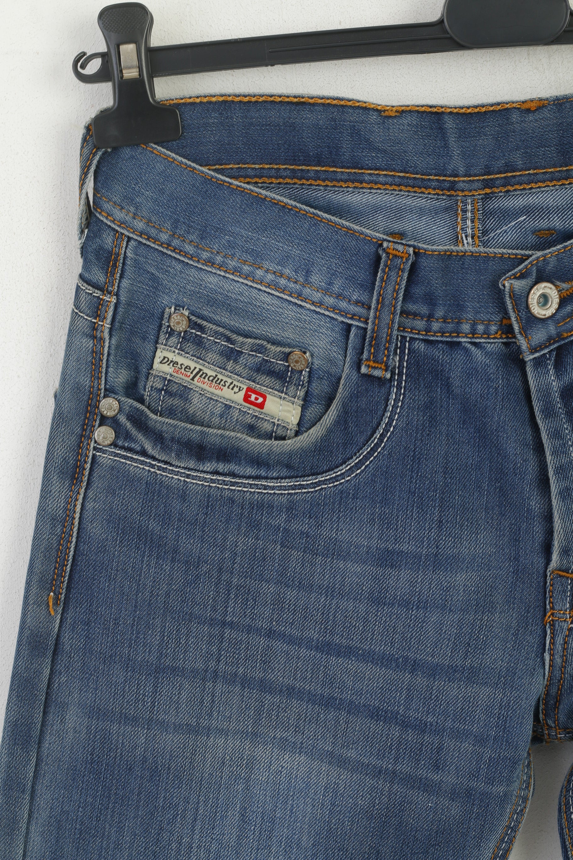 Diesel Industry Donna 27 Pantaloni Jeans Pantaloni dritti classici in cotone denim blu scuro