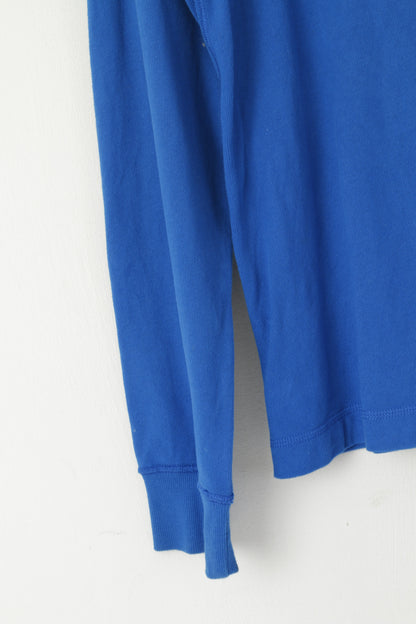 Timberland Men S Polo Shirt Blue Cotton Long Sleeve Stretch Plain Top