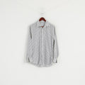 Charles Tyrwhitt Men 16 41 M Casual Shirt White Black Striped Cotton Slim Fit Long Sleeve Top