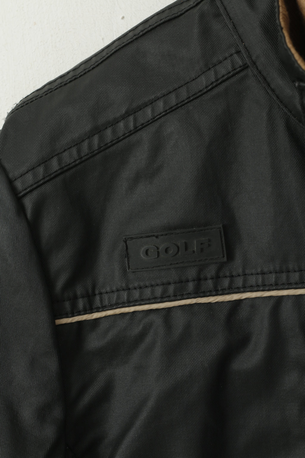 Volkswagen Women M Jacket Black Cotton Wax VW Golf Zip Up Remoable Lining Top