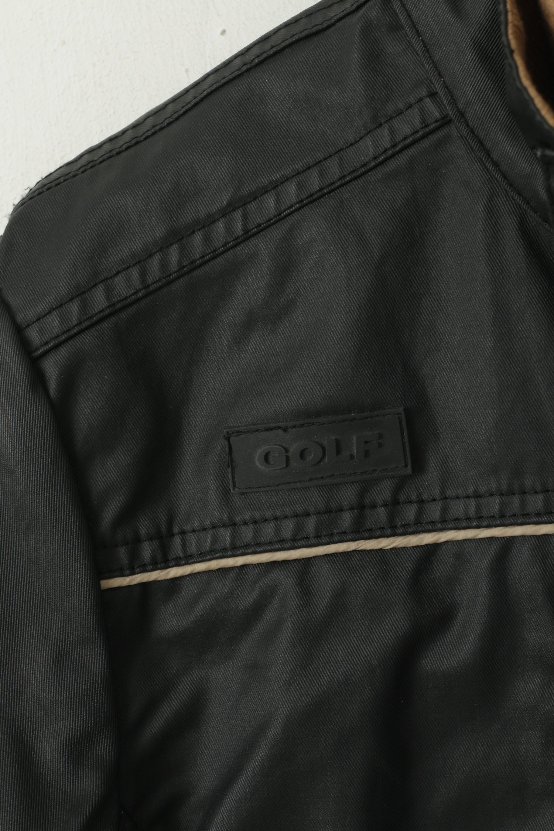 Volkswagen Women M Jacket Black Cotton Wax VW Golf Zip Up Remoable Lining Top