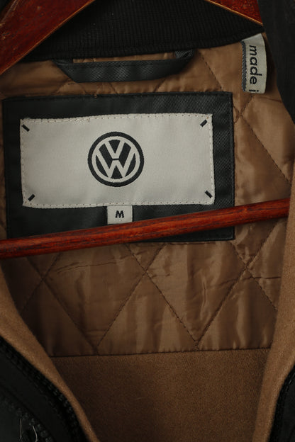 Volkswagen Women M Jacket Black Cotton Wax VW Golf Zip Up Remoable Lining Top