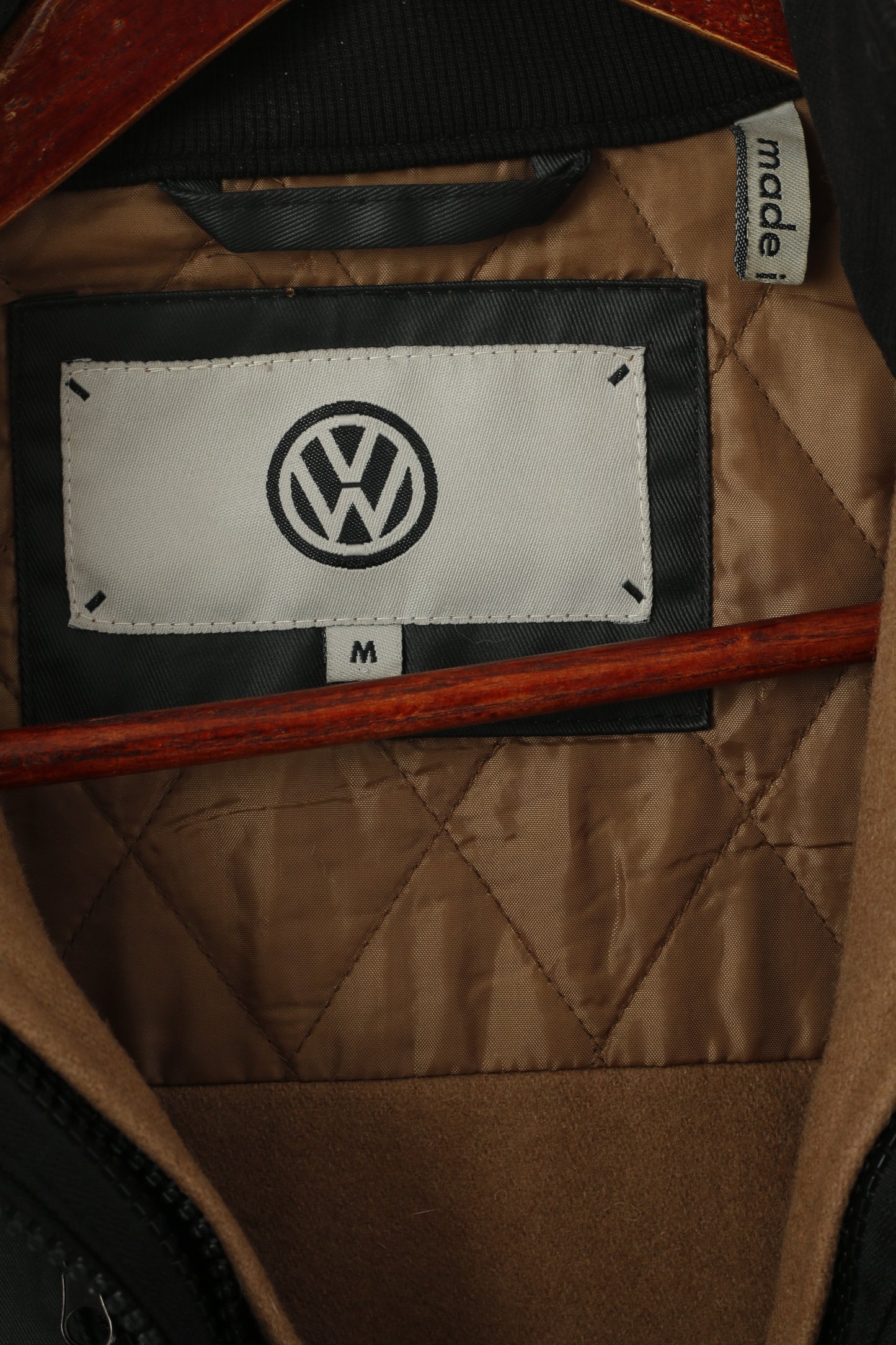 Volkswagen Femmes M Veste Noir Coton Wax VW Golf Zip Up Doublure Amovible Haut