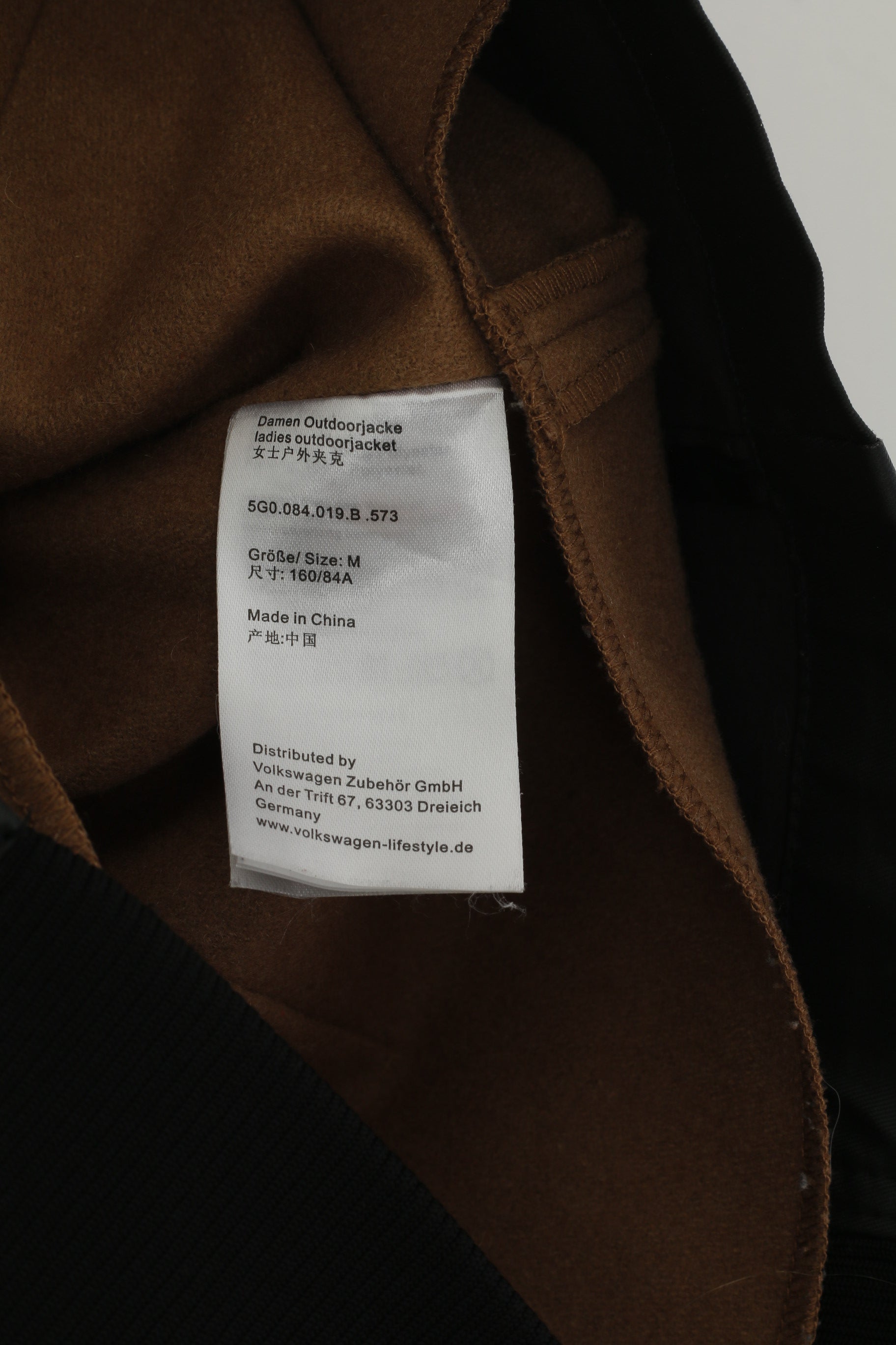 Volkswagen Women M Jacket Black Cotton Wax VW Golf Zip Up Remoable Lining Top