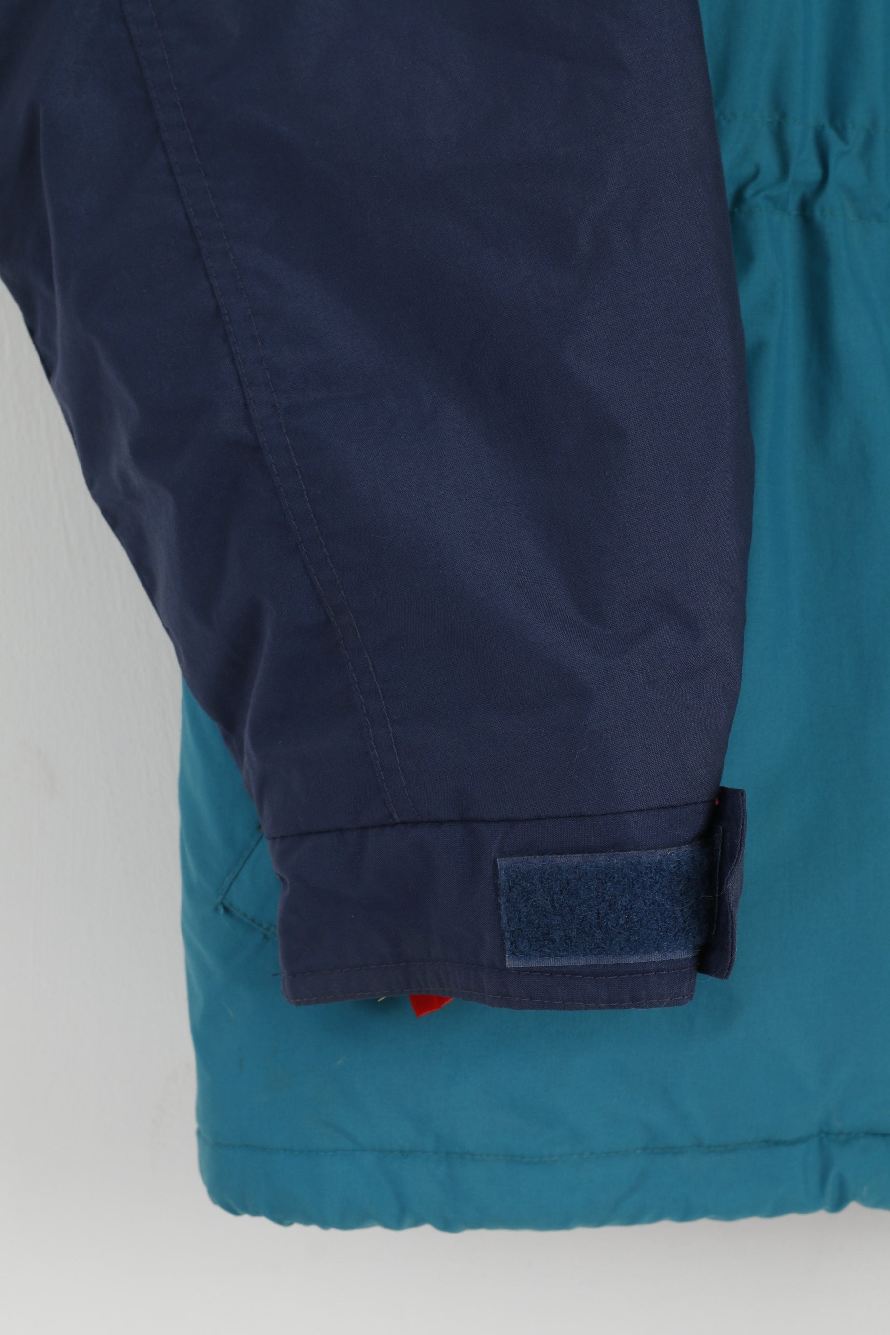 Etirel Hommes L Veste Marine Vert Vintage Rembourré Nylon Performance Full Zipper Parka