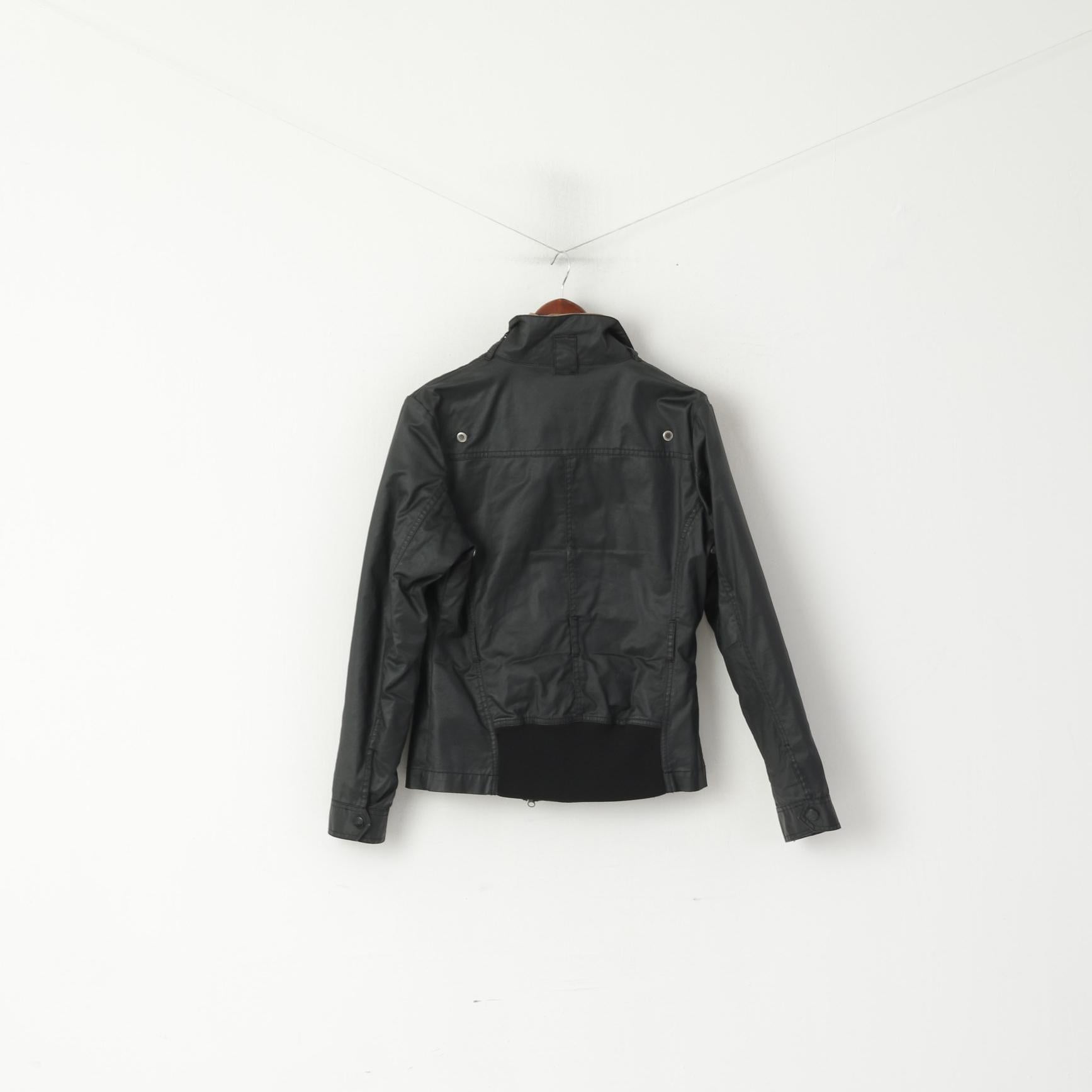 Volkswagen Women M Jacket Black Cotton Wax VW Golf Zip Up Remoable Lining Top